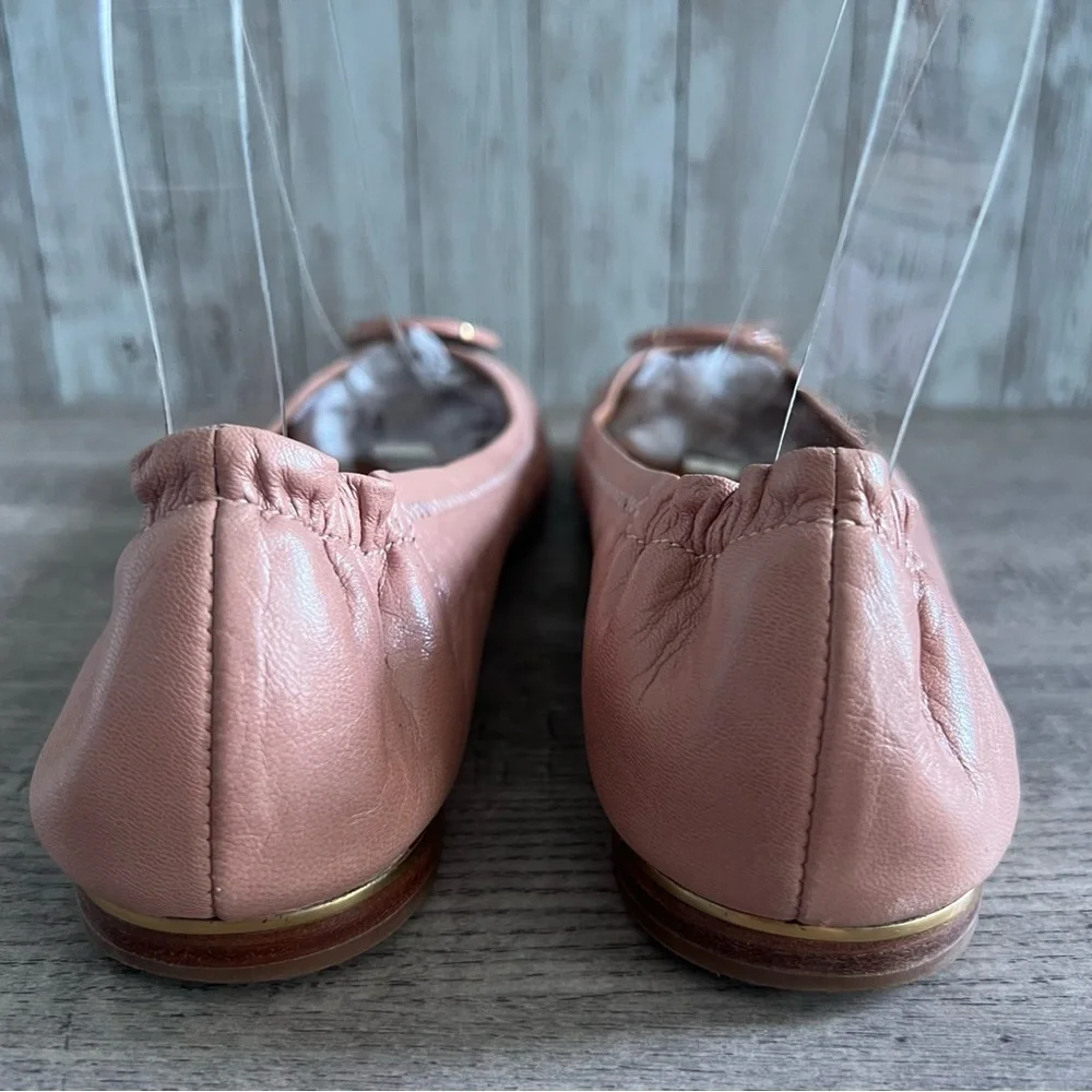 Tory Burch Blush Pink Flats with Gold Logo 8.5